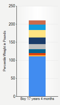 Weight chart for boys 17 years 4 months of age