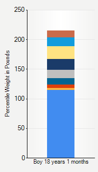 Weight chart for boys 18 years 1 month of age