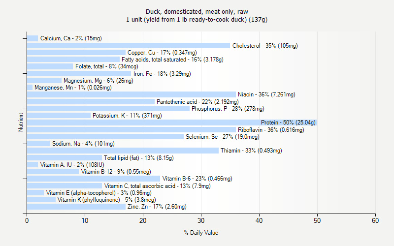 Duck Domesticated Meat Only Raw Nutrition